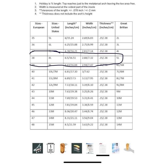 NEW Women's Size 8 Orthopedic Shoe Insole Inserts Arch Support Leather Comfort - Picture 9 of 11